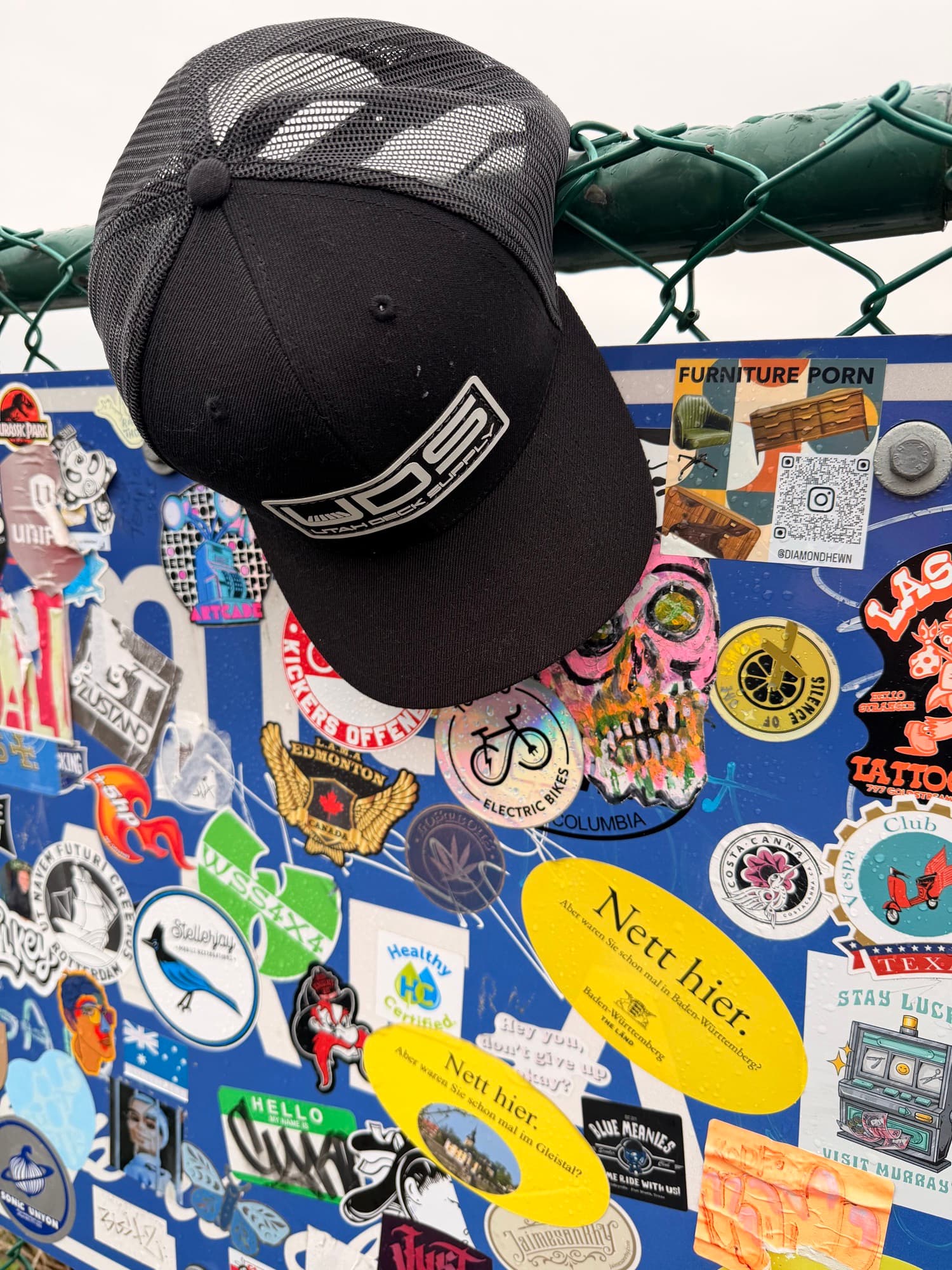 A wall covered in die-cut vinyl stickers